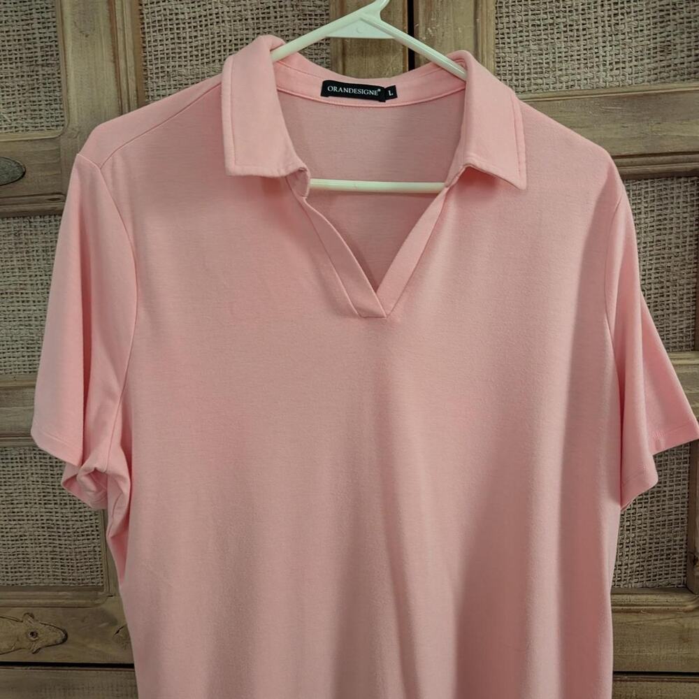 Women"s Oran designer pink polo shirt